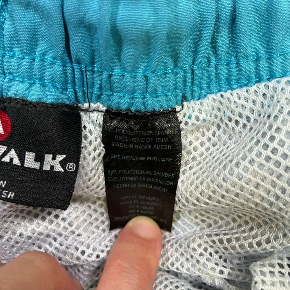 Airwalk Mens Board Shorts Size Medium Blue Tropical Panel Pull On Drawstring